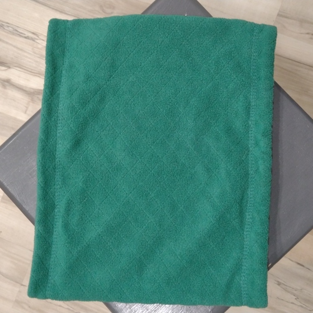 Moss green fleece quilted neck/gaiter/buff 12"in